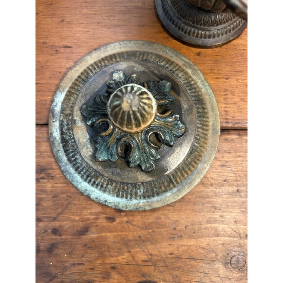 Vintage Brass Urn-Style Bowl Double Handle & Lid W/Lion Head Accents - Picture 6 of 11